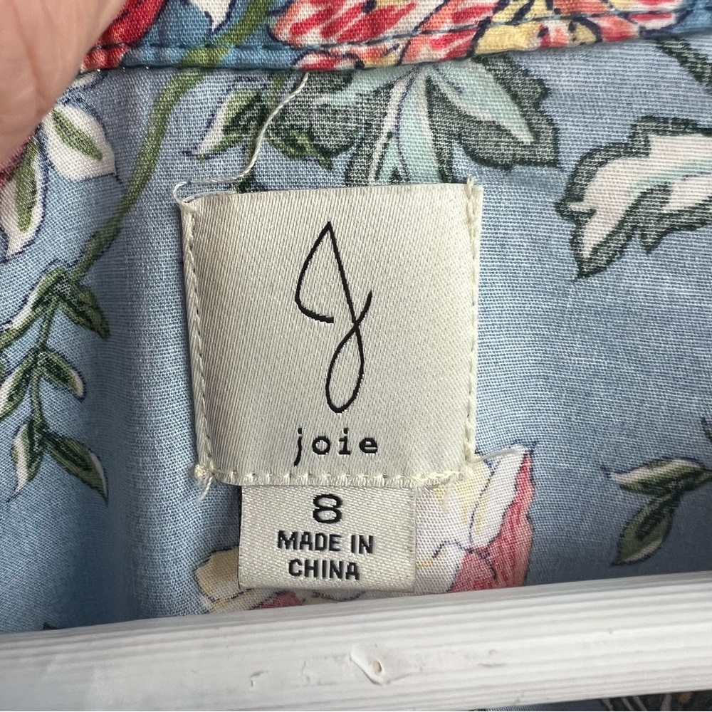 JOIE Baha Floral Puff Sleeve Belter Mini Cotton Dress - Picture 4 of 11